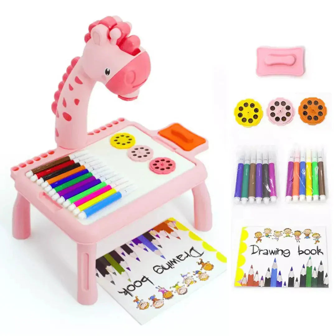Table Kids - Mesa de Desenhos Interativos Infantil + Brinde Exclusivo I&C 3 Criativaê Girafa Rosa