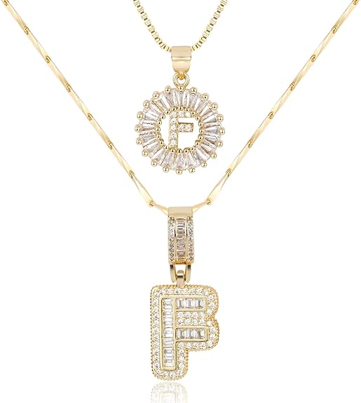 [49% OFF] Pack x2 - Collares con Dije de Inicial
