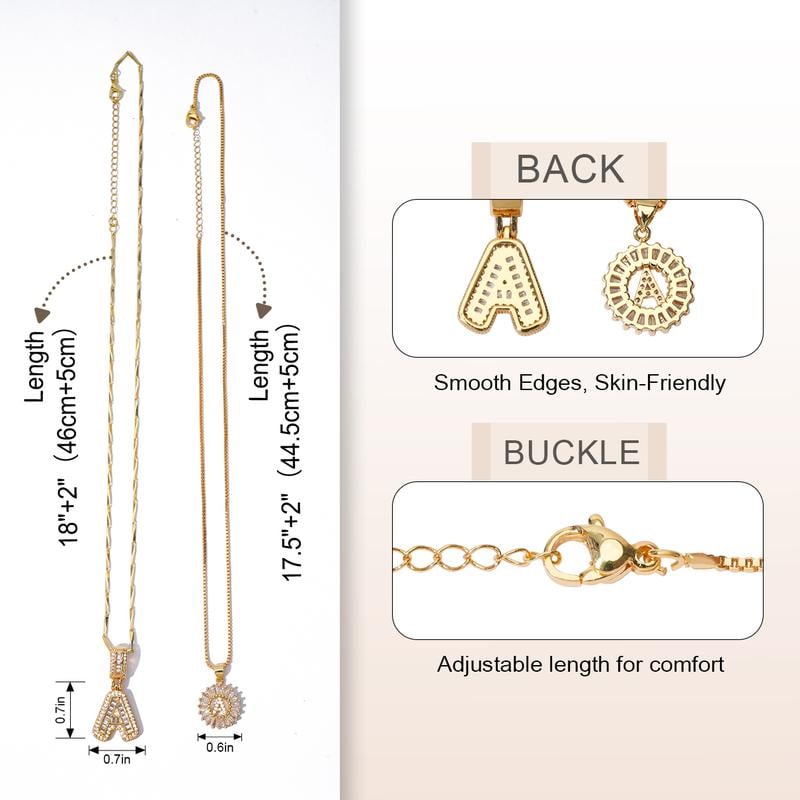 [49% OFF] Pack x2 - Collares con Dije de Inicial