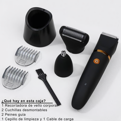 💥 Recortadora corporal eléctrica 3 en 1 para hombre, cortapelos inalámbrico para la zona íntima, afeitadora eléctrica impermeable