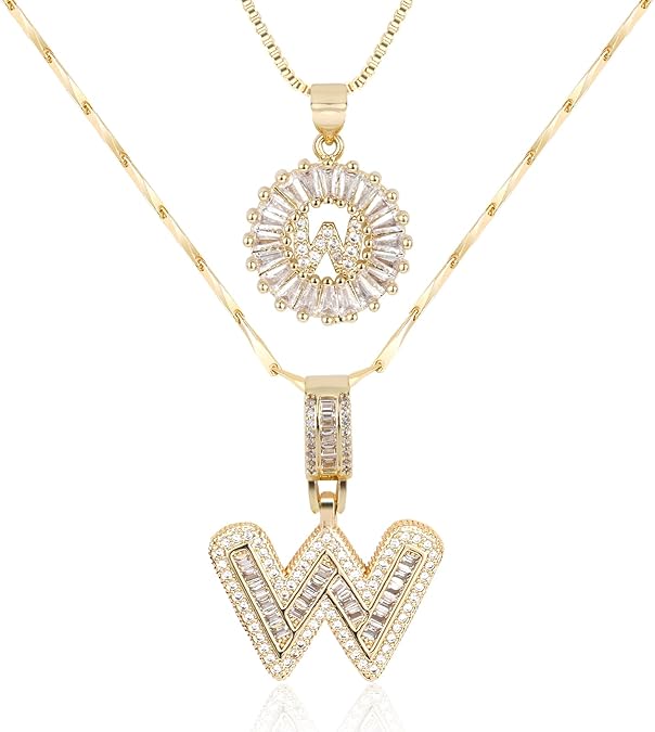 [49% OFF] Pack x2 - Collares con Dije de Inicial