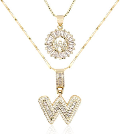 [49% OFF] Pack x2 - Collares con Dije de Inicial