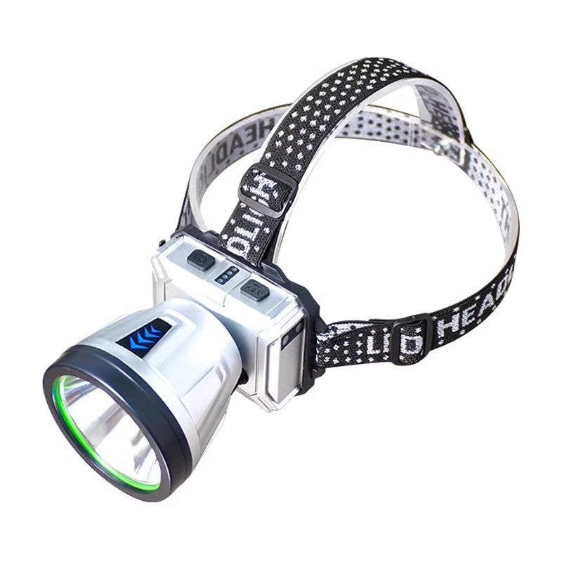 Linterna LED Multifuncional con Power Bank, Cinta para Cabeza y Carga USB – Hasta 1 km de Alcance, 3 Modos de Luz y Pantalla de Batería