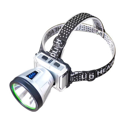 Linterna LED Multifuncional con Power Bank, Cinta para Cabeza y Carga USB – Hasta 1 km de Alcance, 3 Modos de Luz y Pantalla de Batería